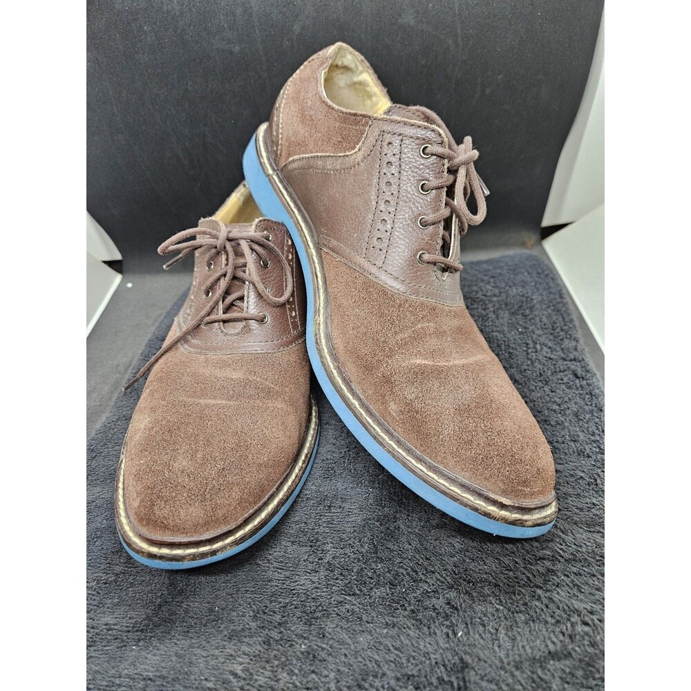 Cole Haan Suede Leather Oxford Sneaker Brown Blue Sole Casual Modern Style 8